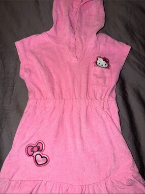 Hello Kitty Pink Hooded Terry Tunic Dress